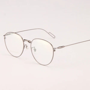 Width-140 Women Titanium Eyeglasses Frames Eyewear Men ultra light retro  thin Whole Temple optical prescription Glasses