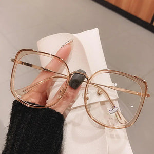 Women Men Vintage Retro Metal Frames Clear Lens Glasses Eyewear Big Round Circle Glasses