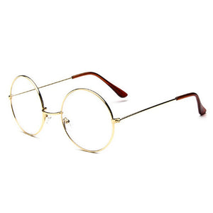 Women Men Vintage Retro Metal Frames Clear Lens Glasses Eyewear Big Round Circle Glasses