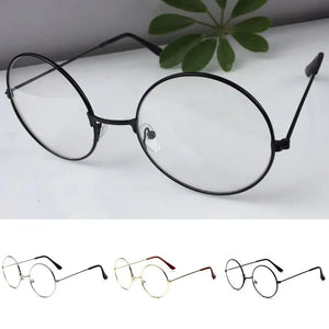 Women Men Vintage Retro Metal Frames Clear Lens Glasses Eyewear Big Round Circle Glasses