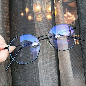 Women Polygon Frame Tansparent Glasses Trend Ultra-Light Anti-blue Light Glasses Flat Mirror Computer Eyeglasses 2024