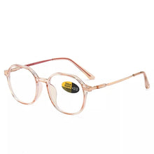 Load image into Gallery viewer, Women Reading Glasses Polygon Frame Transparent Glasses Ladies Retro Anti Fatigue Farsighted Eyewear +1.0 +1.5 +2.0 +2.5 To +4.0