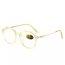 Load image into Gallery viewer, Women Reading Glasses Polygon Frame Transparent Glasses Ladies Retro Anti Fatigue Farsighted Eyewear +1.0 +1.5 +2.0 +2.5 To +4.0