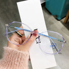 Carica l&#39;immagine nel visualizzatore di Gallery, Women Reading Glasses Polygon Frame Transparent Glasses Ladies Retro Anti Fatigue Farsighted Eyewear +1.0 +1.5 +2.0 +2.5 To +4.0