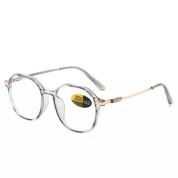 Women Reading Glasses Polygon Frame Transparent Glasses Ladies Retro Anti Fatigue Farsighted Eyewear +1.0 +1.5 +2.0 +2.5 To +4.0