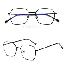 Carica l&#39;immagine nel visualizzatore di Gallery, Women&#39;s Anti Blue Ray Computer Glasses Men Blue Light Protective Blocking Eyeglasses Metal Polygon Optical Spectacle Frame UV400