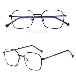 Women's Anti Blue Ray Computer Glasses Men Blue Light Protective Blocking Eyeglasses Metal Polygon Optical Spectacle Frame UV400