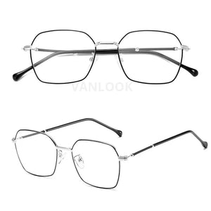 Women's Anti Blue Ray Computer Glasses Men Blue Light Protective Blocking Eyeglasses Metal Polygon Optical Spectacle Frame UV400