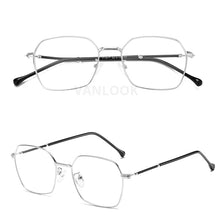 Carica l&#39;immagine nel visualizzatore di Gallery, Women&#39;s Anti Blue Ray Computer Glasses Men Blue Light Protective Blocking Eyeglasses Metal Polygon Optical Spectacle Frame UV400