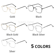 Carica l&#39;immagine nel visualizzatore di Gallery, Women&#39;s Anti Blue Ray Computer Glasses Men Blue Light Protective Blocking Eyeglasses Metal Polygon Optical Spectacle Frame UV400