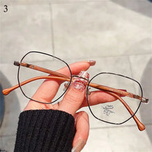 Carica l&#39;immagine nel visualizzatore di Gallery, Wood Grain Metal Frame Glasses Retro Vision Care Big Frame Flat Mirror Eyewear Ultra-light Eyeglasses Women Men