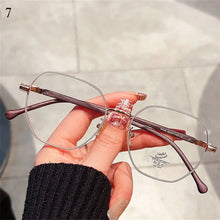 Load image into Gallery viewer, Wood Grain Metal Frame Glasses Retro Vision Care Big Frame Flat Mirror Eyewear Ultra-light Eyeglasses Women Men