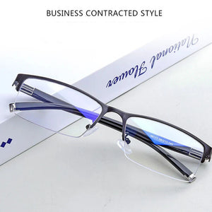 anti blue light glasses men Business Half-frame  Myopia Glasses The Finished Product Anteojos Miopes Office -50 To -600