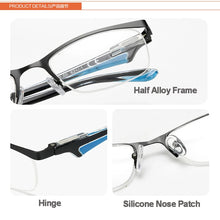 Load image into Gallery viewer, seemfly Half Frame Reading Eyeglasses Men Computer Reader Retro Clear Lens Goggle Women Hyperopia Far Glasses With +1.0 to 4.0