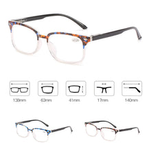 Carica l&#39;immagine nel visualizzatore di Gallery, seemfly Women Men Comfortable Reading Glasses Classic Square Presbyopia Eyeglasses Far sight Glasses Frame Diopter +1.0 to +4.0