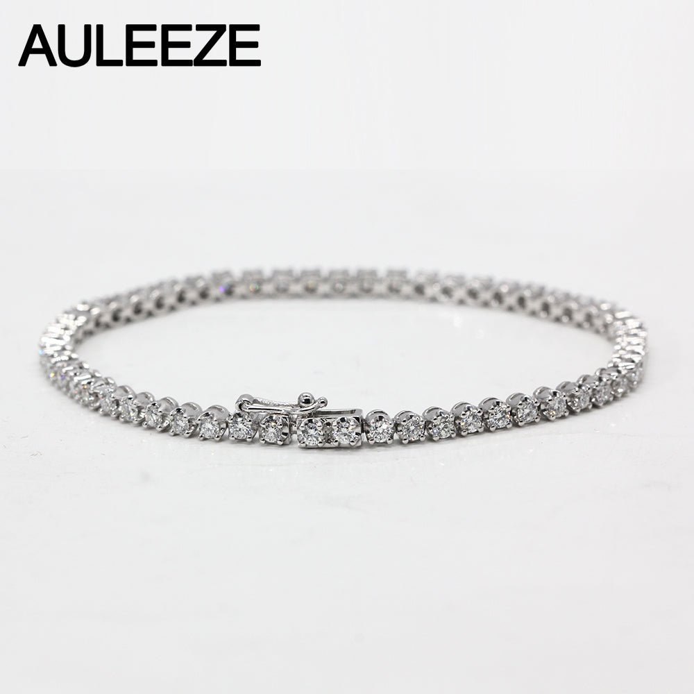 2.5CTTW Moissanite Diamond Bracelet Solid 18K White Gold Lab Grown Diamond Bracelet Wedding Anniversary Diamond Women Jewelry