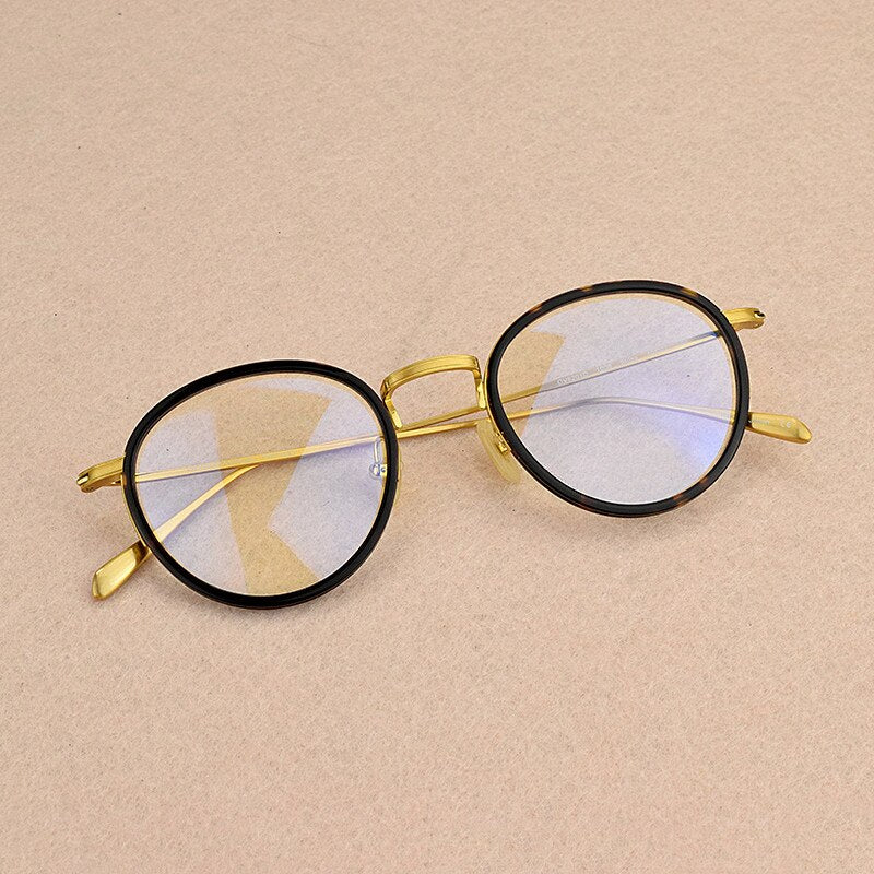 Round Eyewear Transparent Computer Glasses Frame Women Men