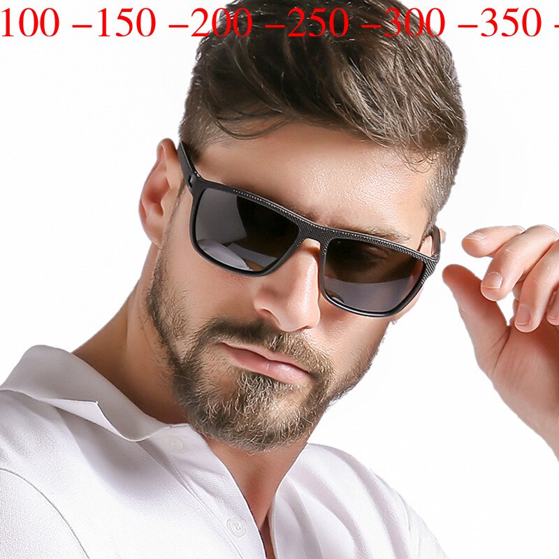 2023 Square Black Myopia Polarized Sunglasses Men Custom Made Myopia M –  Cinily