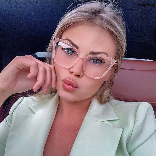 2022 Cat Eye Glasses Clear Frame Women Transparent Myopia Optical Glasses Frame Cat Eyeglasses Frames female Spectacle