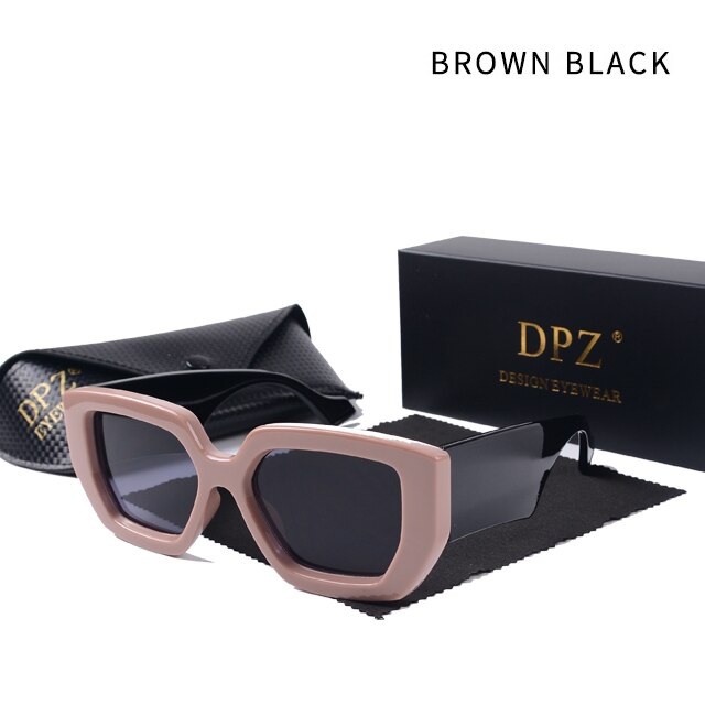 DPZ 2021 new Fashion Luxury Brand Designer Oversized Polygon Sunglasses Men  Vintage Shield Cool Ins women Sun Glasses