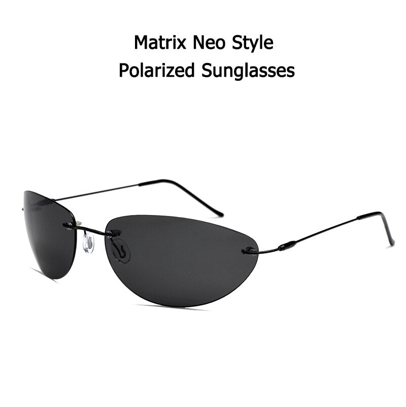 2022  Cool The Matrix Neo Style Polarized Sunglasses Ultralight Rimless Men Driving Brand Design Sun Glasses Ocul