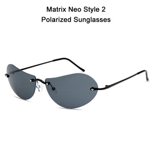 2022  Cool The Matrix Neo Style Polarized Sunglasses Ultralight Rimless Men Driving Brand Design Sun Glasses Ocul