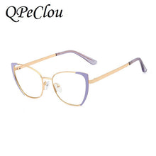 Load image into Gallery viewer, 2023 Metal Anti-blue Glasses Frame Women Sexy Purple Optical Transparent Eyeglasses Female Spectacles Oculos Feminino