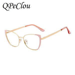 2023 Metal Anti-blue Glasses Frame Women Sexy Purple Optical Transparent Eyeglasses Female Spectacles Oculos Feminino