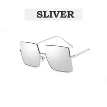 Carica l&#39;immagine nel visualizzatore di Gallery, 2023 Lady Oversize Half Frame Metal Square Occhiali da sole Donna Eyewear oculos de sol feminino Occhiali da sole UV400