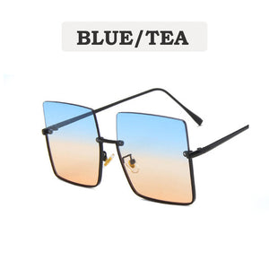 2023 Lady Oversize Half Frame Metal Square Sunglasses Women  Eyewear oculos de sol feminino Sun Glasses UV400