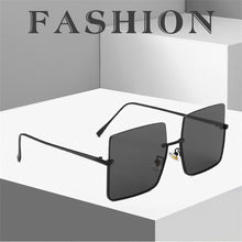 Carica l&#39;immagine nel visualizzatore di Gallery, 2023 Lady Oversize Half Frame Metal Square Occhiali da sole Donna Eyewear oculos de sol feminino Occhiali da sole UV400