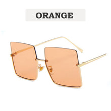 Carica l&#39;immagine nel visualizzatore di Gallery, 2023 Lady Oversize Half Frame Metal Square Occhiali da sole Donna Eyewear oculos de sol feminino Occhiali da sole UV400