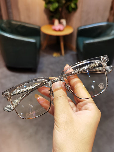 2023 JIANDAN Krow Heart Glasses Men and Women Personality Retro Big Face Frame Flat Can Be Equipped With Myopia Prescription