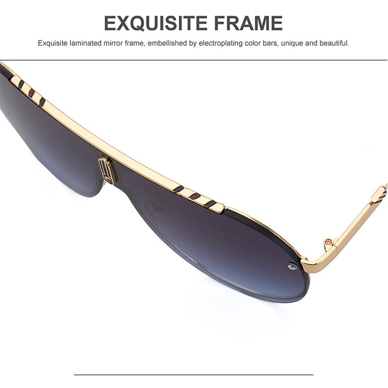 2023 Hot Men Pilot Sunglasses Fashion Classic Design Cool Star Model Gold  Outdoor Retro Luxury Boy Rimless Glasses
