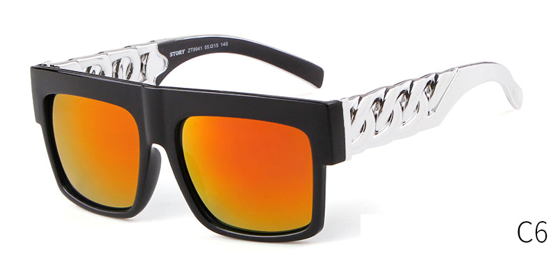 2023 Oversized Hip Hop Sunglasses Men Women Brand Design Flat Top