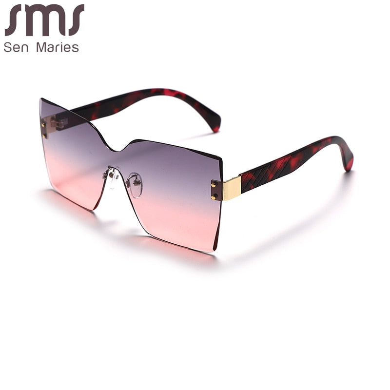 2021 Designer Rimless Extra Wide Sunglasses For Men And Women