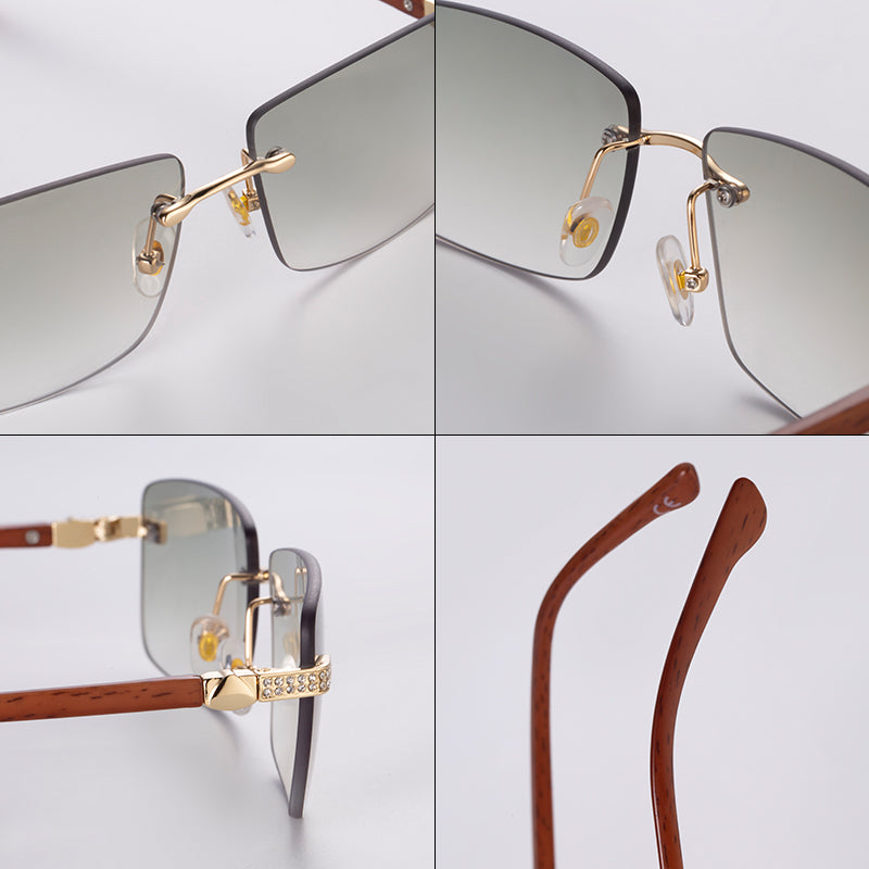 2021 New Fashion Diamond Square Sunglasses Men Vintage Brand