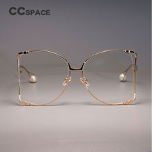 Load image into Gallery viewer, 45476 Transparent Lens Big Suqare Glasses Frames For Women Metal Gold Frame EyeGlasses  Eyewear Computer Glasses