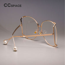 Load image into Gallery viewer, 45476 Transparent Lens Big Suqare Glasses Frames For Women Metal Gold Frame EyeGlasses  Eyewear Computer Glasses