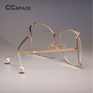 45476 Transparent Lens Big Suqare Glasses Frames For Women Metal Gold Frame EyeGlasses  Eyewear Computer Glasses