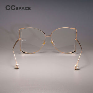 45476 Transparent Lens Big Suqare Glasses Frames For Women Metal Gold Frame EyeGlasses  Eyewear Computer Glasses