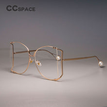 Load image into Gallery viewer, 45476 Transparent Lens Big Suqare Glasses Frames For Women Metal Gold Frame EyeGlasses  Eyewear Computer Glasses