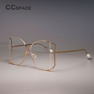 45476 Transparent Lens Big Suqare Glasses Frames For Women Metal Gold Frame EyeGlasses  Eyewear Computer Glasses