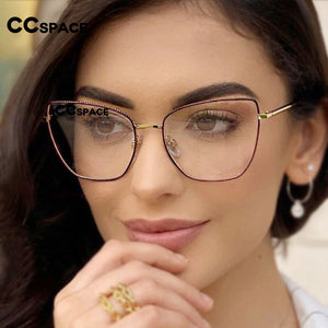 48097 Cat Eye Irregular Ultralight Metal Glasses Frames Men Women Optical  Computer Glasses