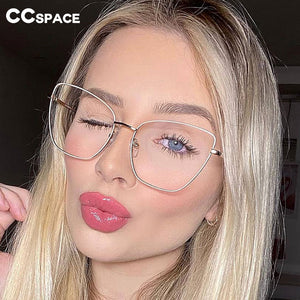 48097 Cat Eye Irregular Ultralight Metal Glasses Frames Men Women Optical  Computer Glasses