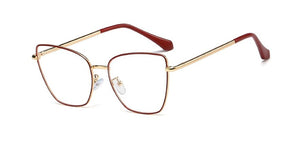 48097 Cat Eye Irregular Ultralight Metal Glasses Frames Men Women Optical  Computer Glasses