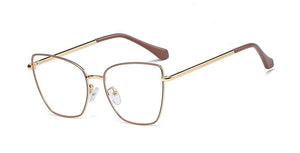 48097 Cat Eye Irregular Ultralight Metal Glasses Frames Men Women Optical  Computer Glasses