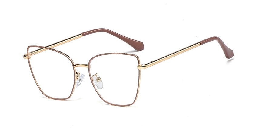 48097 Cat Eye Irregular Ultralight Metal Glasses Frames Men Women Optical  Computer Glasses