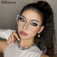 Carica l&#39;immagine nel visualizzatore di Gallery, 48198 Cat Eye Anti-blue Light Plastic Titanium Glasses Frames Ultralight Men Women Optical Computer Glasses