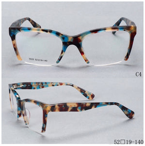 49409 Anti Blue Half Frame Acetate Glasses Frames Women Men Optical Computer Glasses